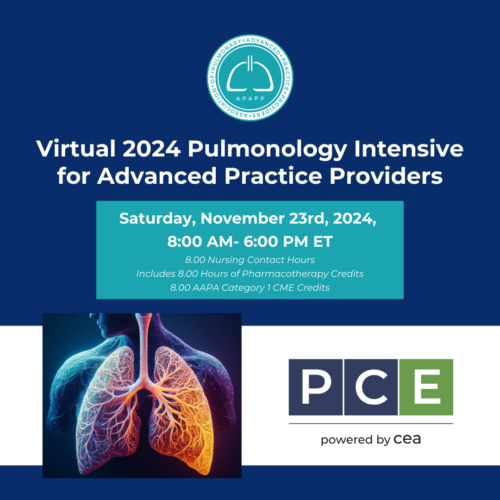 Virtual 2024 Pulmonology Intensive for Advanced Practice Providers